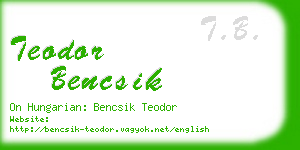 teodor bencsik business card